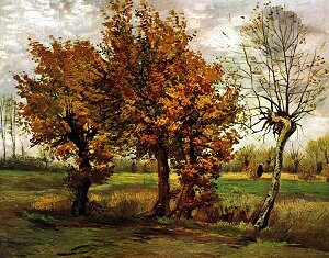 Винсент Виллем Ван Гог Антверпен Нюэнен, Осенний пейзаж с четырьмя деревьями